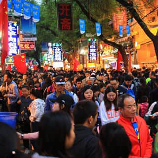 Muslim's Quarter of Xi’an city during Chinese National Holiday golden week.